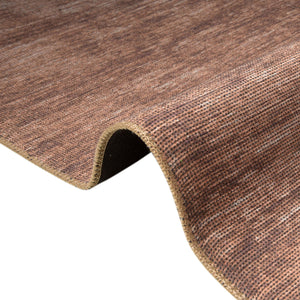 Brown 4' x 6' Asha Oval Area Rug 100% Chenille Cotton Easy Clean Indoor Living Dining Bedroom Office Carpet for Sale at Rug Engine