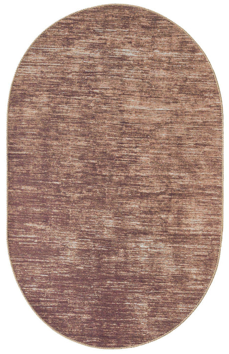Brown 3' 6 x 5' 6 Asha Oval Area Rug 100% Chenille Cotton Easy Clean Indoor Living Dining Bedroom Office Carpet for Sale at Rug Engine
