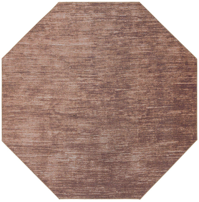 Brown 7' 7 x 7' 7 Asha Octagon Area Rug 100% Chenille Cotton Easy Clean Indoor Living Dining Bedroom Office Carpet for Sale at Rug Engine