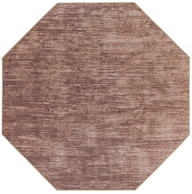 Brown 5' x 5' Asha Octagon Area Rug 100% Chenille Cotton Easy Clean Indoor Living Dining Bedroom Office Carpet for Sale at Rug Engine