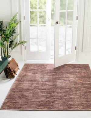 Brown 5' x 5' Asha Square Area Rug 100% Chenille Cotton Easy Clean Indoor Living Dining Bedroom Office Carpet for Sale at Rug Engine
