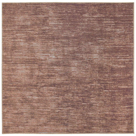 Brown 5' x 5' Asha Square Area Rug 100% Chenille Cotton Easy Clean Indoor Living Dining Bedroom Office Carpet for Sale at Rug Engine