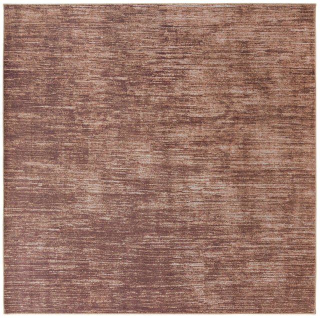 Brown 7' 7 x 7' 7 Asha Square Area Rug 100% Chenille Cotton Easy Clean Indoor Living Dining Bedroom Office Carpet for Sale at Rug Engine