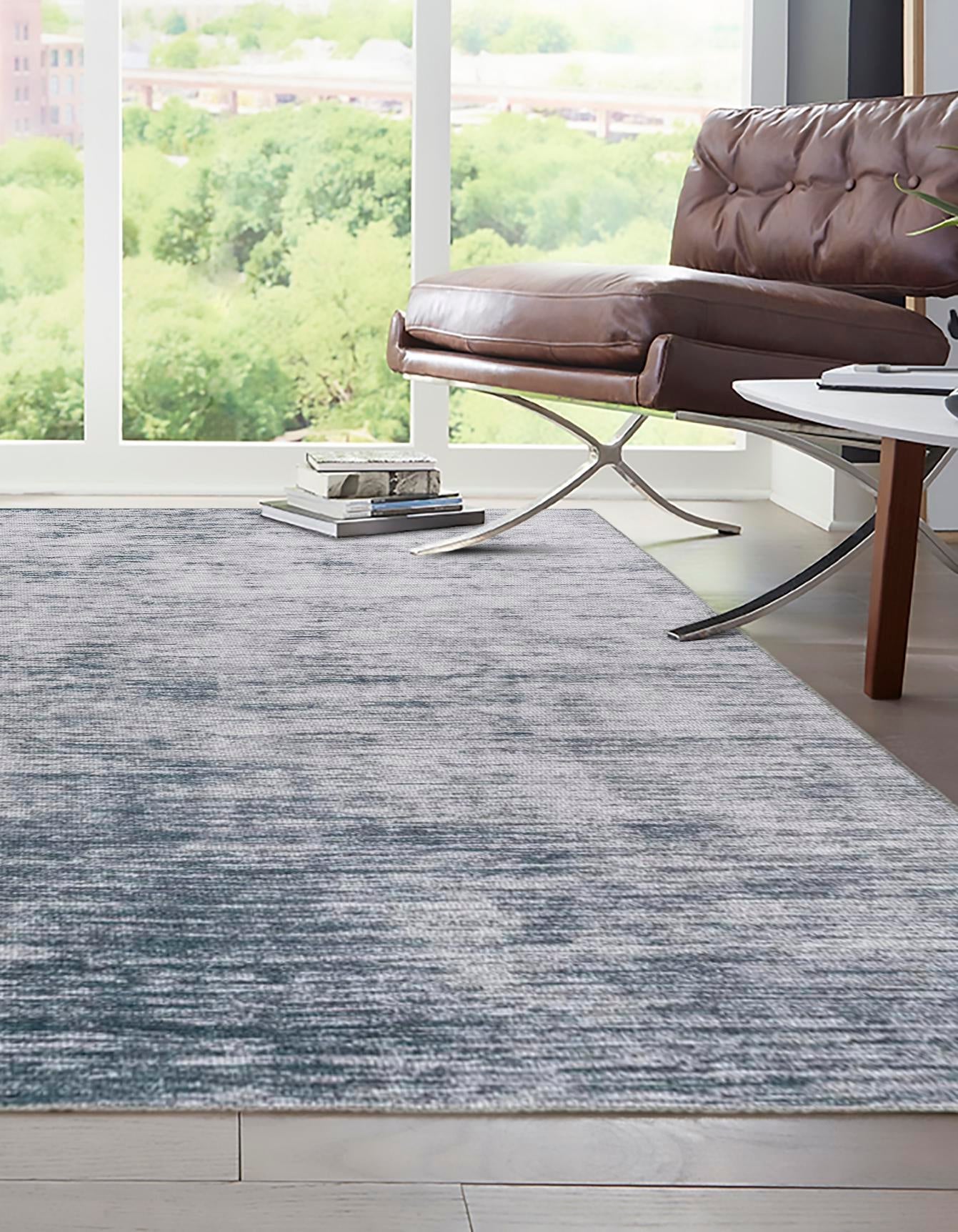 Gray 4' x 6' Asha Rectangle Area Rug 100% Chenille Cotton Easy Clean Indoor Living Dining Bedroom Office Carpet for Sale at Rug Engine