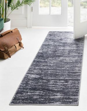 Gray 2' x 8' Asha Runner Area Rug 100% Chenille Cotton Easy Clean Indoor Living Dining Bedroom Office Carpet for Sale at Rug Engine