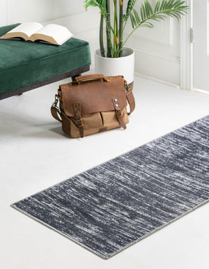 Gray 2' 6 x 12' Asha Runner Area Rug 100% Chenille Cotton Easy Clean Indoor Living Dining Bedroom Office Carpet for Sale at Rug Engine