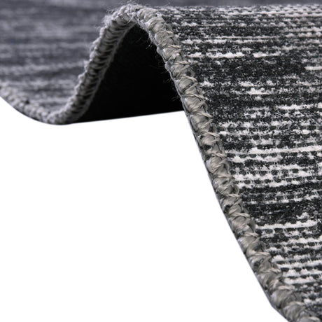 Gray 2' 6 x 10' Asha Runner Area Rug 100% Chenille Cotton Easy Clean Indoor Living Dining Bedroom Office Carpet for Sale at Rug Engine