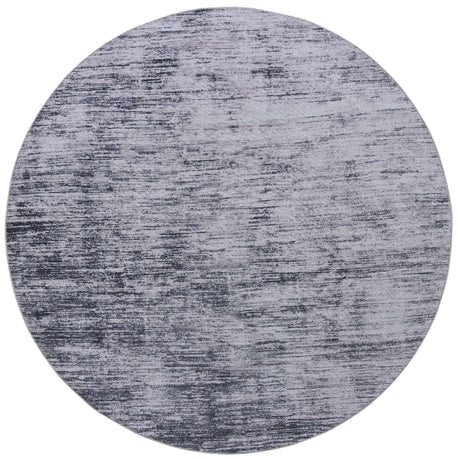 Gray 7' 7 x 7' 7 Asha Round Area Rug 100% Chenille Cotton Easy Clean Indoor Living Dining Bedroom Office Carpet for Sale at Rug Engine