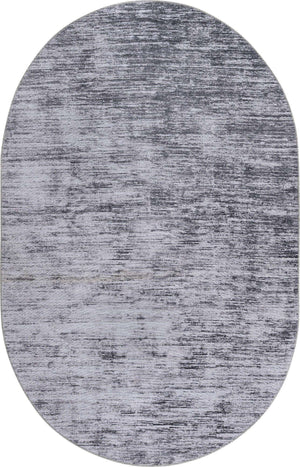 Gray 5' x 8' Asha Oval Area Rug 100% Chenille Cotton Easy Clean Indoor Living Dining Bedroom Office Carpet for Sale at Rug Engine