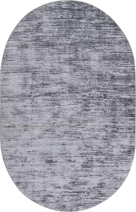 Gray 5' x 8' Asha Oval Area Rug 100% Chenille Cotton Easy Clean Indoor Living Dining Bedroom Office Carpet for Sale at Rug Engine