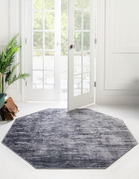 Gray 5' x 5' Asha Octagon Area Rug 100% Chenille Cotton Easy Clean Indoor Living Dining Bedroom Office Carpet for Sale at Rug Engine