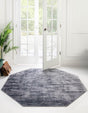 Gray 5' x 5' Asha Octagon Area Rug 100% Chenille Cotton Easy Clean Indoor Living Dining Bedroom Office Carpet for Sale at Rug Engine
