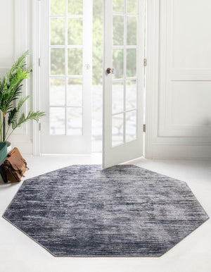 Gray 7' 7 x 7' 7 Asha Octagon Area Rug 100% Chenille Cotton Easy Clean Indoor Living Dining Bedroom Office Carpet for Sale at Rug Engine