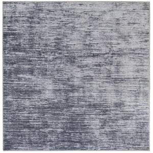 Gray 5' x 5' Asha Square Area Rug 100% Chenille Cotton Easy Clean Indoor Living Dining Bedroom Office Carpet for Sale at Rug Engine
