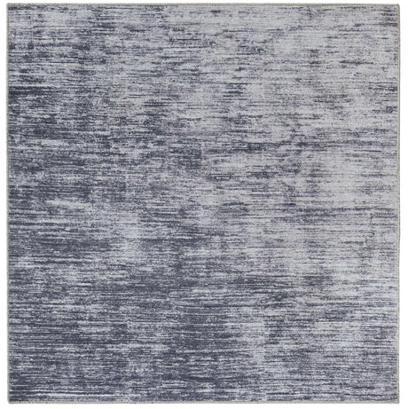 Gray 5' x 5' Asha Square Area Rug 100% Chenille Cotton Easy Clean Indoor Living Dining Bedroom Office Carpet for Sale at Rug Engine