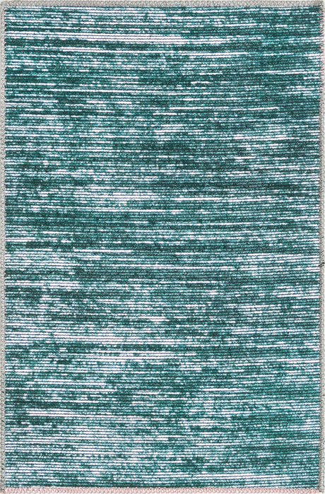 Teal 2' x 3' Asha Rectangle Area Rug 100% Chenille Cotton Easy Clean Indoor Living Dining Bedroom Office Carpet for Sale at Rug Engine