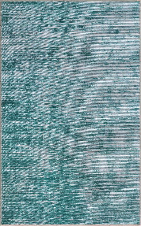 Teal 3' 6 x 5' 6 Asha Rectangle Area Rug 100% Chenille Cotton Easy Clean Indoor Living Dining Bedroom Office Carpet for Sale at Rug Engine