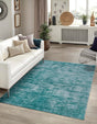 Teal 3' 6 x 5' 6 Asha Rectangle Area Rug 100% Chenille Cotton Easy Clean Indoor Living Dining Bedroom Office Carpet for Sale at Rug Engine
