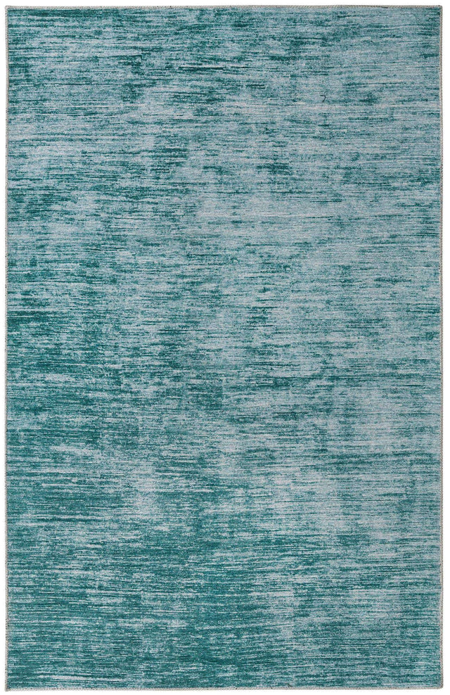 Teal 5' x 8' Asha Rectangle Area Rug 100% Chenille Cotton Easy Clean Indoor Living Dining Bedroom Office Carpet for Sale at Rug Engine