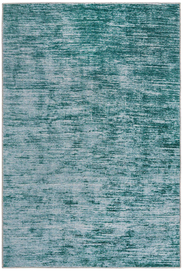 Teal 4' x 6' Asha Rectangle Area Rug 100% Chenille Cotton Easy Clean Indoor Living Dining Bedroom Office Carpet for Sale at Rug Engine