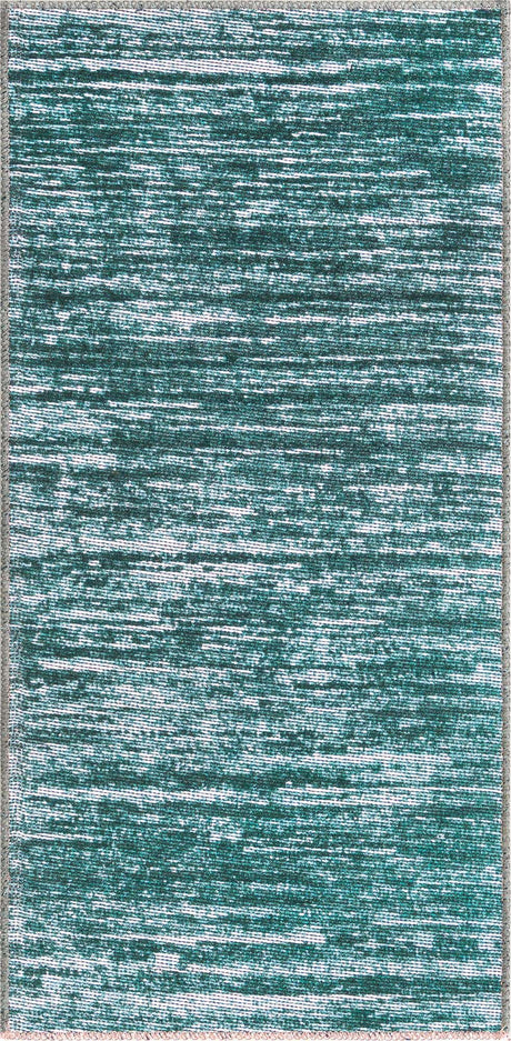 Teal 2' x 4' Asha Runner Area Rug 100% Chenille Cotton Easy Clean Indoor Living Dining Bedroom Office Carpet for Sale at Rug Engine