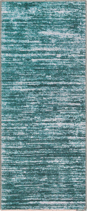 Teal 2' x 5' Asha Runner Area Rug 100% Chenille Cotton Easy Clean Indoor Living Dining Bedroom Office Carpet for Sale at Rug Engine