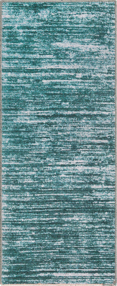 Teal 2' x 5' Asha Runner Area Rug 100% Chenille Cotton Easy Clean Indoor Living Dining Bedroom Office Carpet for Sale at Rug Engine