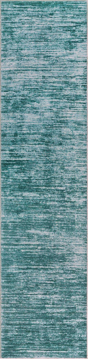 Teal 2' 6 x 10' Asha Runner Area Rug 100% Chenille Cotton Easy Clean Indoor Living Dining Bedroom Office Carpet for Sale at Rug Engine