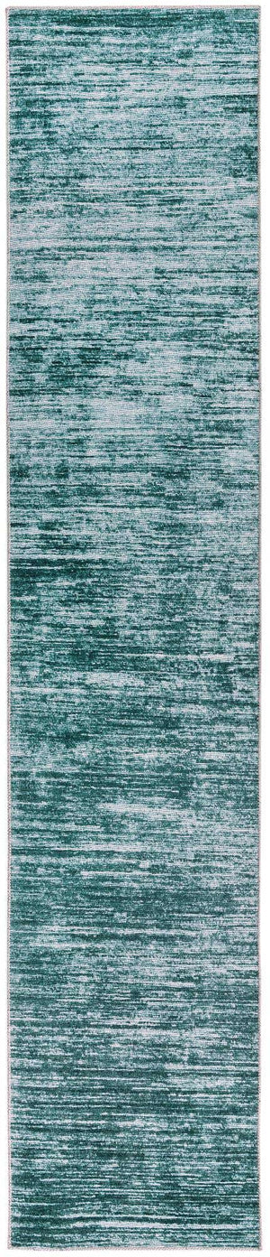 Teal 2' 6 x 12' Asha Runner Area Rug 100% Chenille Cotton Easy Clean Indoor Living Dining Bedroom Office Carpet for Sale at Rug Engine
