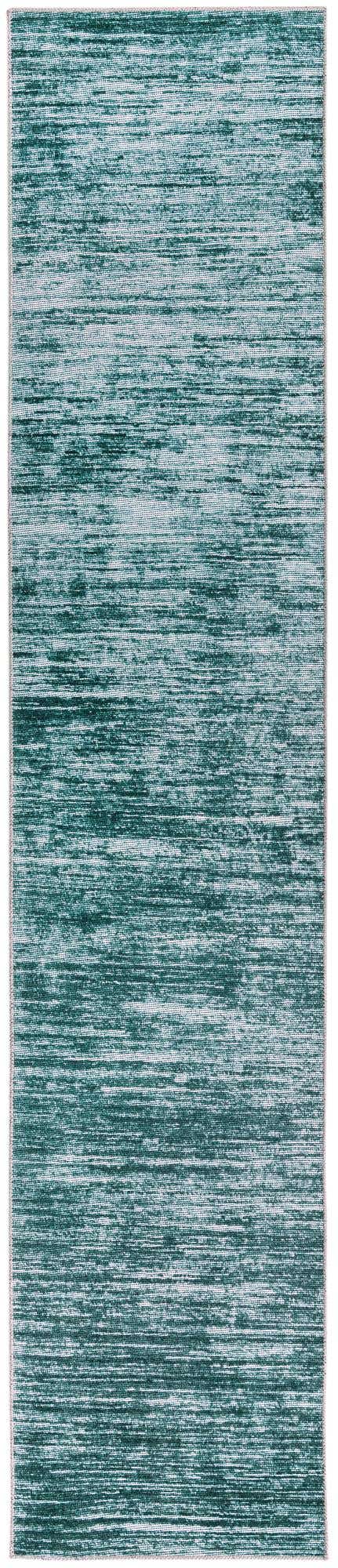 Teal 2' 6 x 12' Asha Runner Area Rug 100% Chenille Cotton Easy Clean Indoor Living Dining Bedroom Office Carpet for Sale at Rug Engine
