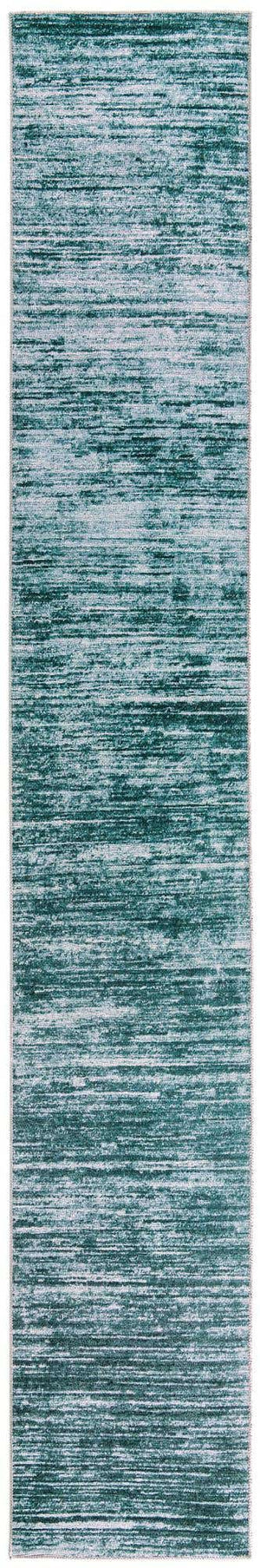 Teal 2' 6 x 16' Asha Runner Area Rug 100% Chenille Cotton Easy Clean Indoor Living Dining Bedroom Office Carpet for Sale at Rug Engine
