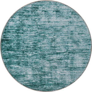 Teal 3' 6 x 3' 6 Asha Round Area Rug 100% Chenille Cotton Easy Clean Indoor Living Dining Bedroom Office Carpet for Sale at Rug Engine