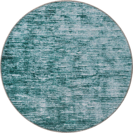 Teal 3' 6 x 3' 6 Asha Round Area Rug 100% Chenille Cotton Easy Clean Indoor Living Dining Bedroom Office Carpet for Sale at Rug Engine