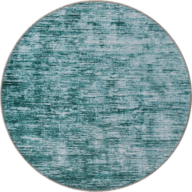 Teal 3' 6 x 3' 6 Asha Round Area Rug 100% Chenille Cotton Easy Clean Indoor Living Dining Bedroom Office Carpet for Sale at Rug Engine