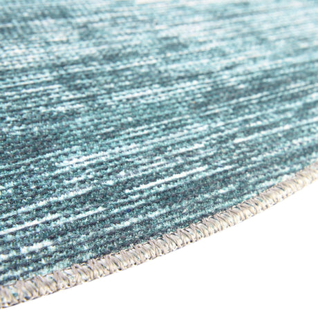Teal 7' 7 x 7' 7 Asha Round Area Rug 100% Chenille Cotton Easy Clean Indoor Living Dining Bedroom Office Carpet for Sale at Rug Engine