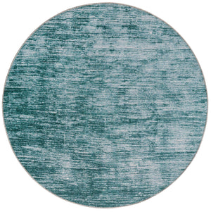 Teal 5' x 5' Asha Round Area Rug 100% Chenille Cotton Easy Clean Indoor Living Dining Bedroom Office Carpet for Sale at Rug Engine