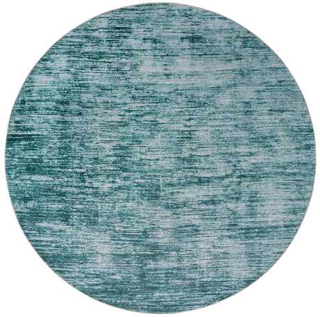 Teal 7' 7 x 7' 7 Asha Round Area Rug 100% Chenille Cotton Easy Clean Indoor Living Dining Bedroom Office Carpet for Sale at Rug Engine