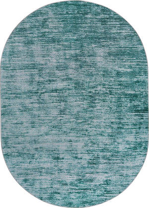 Teal 7' 6 x 10' 6 Asha Oval Area Rug 100% Chenille Cotton Easy Clean Indoor Living Dining Bedroom Office Carpet for Sale at Rug Engine