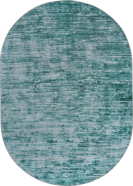 Teal 7' 6 x 10' 6 Asha Oval Area Rug 100% Chenille Cotton Easy Clean Indoor Living Dining Bedroom Office Carpet for Sale at Rug Engine