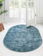 Teal 7' 6 x 10' 6 Asha Oval Area Rug 100% Chenille Cotton Easy Clean Indoor Living Dining Bedroom Office Carpet for Sale at Rug Engine