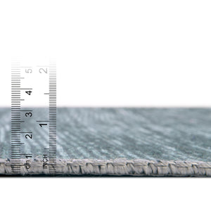 Teal 4' x 6' Asha Oval Area Rug 100% Chenille Cotton Easy Clean Indoor Living Dining Bedroom Office Carpet for Sale at Rug Engine