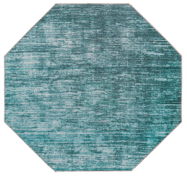 Teal 5' x 5' Asha Octagon Area Rug 100% Chenille Cotton Easy Clean Indoor Living Dining Bedroom Office Carpet for Sale at Rug Engine