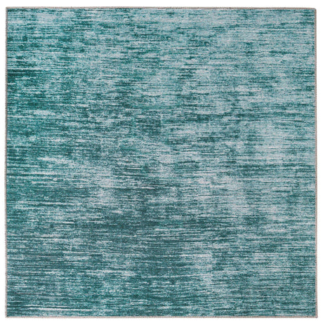 Teal 5' x 5' Asha Square Area Rug 100% Chenille Cotton Easy Clean Indoor Living Dining Bedroom Office Carpet for Sale at Rug Engine