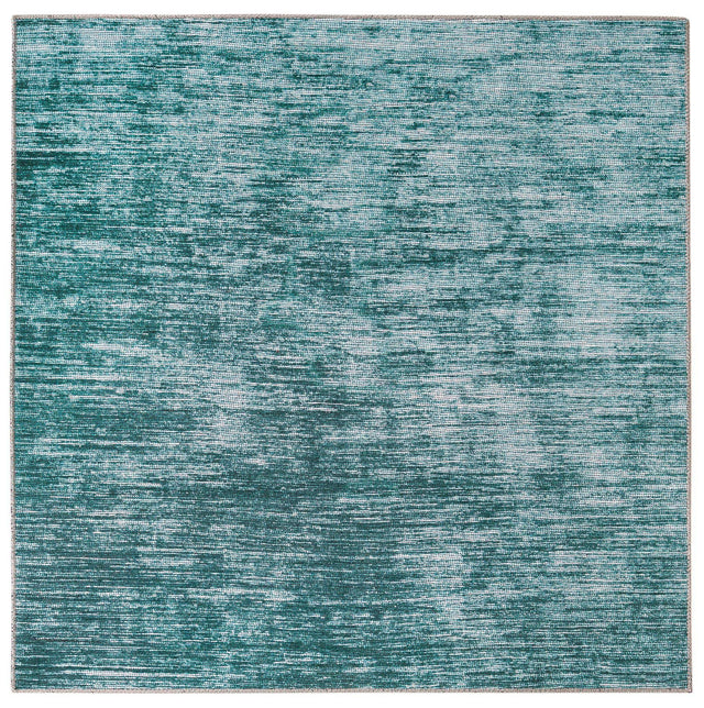 Teal 5' x 5' Asha Square Area Rug 100% Chenille Cotton Easy Clean Indoor Living Dining Bedroom Office Carpet for Sale at Rug Engine