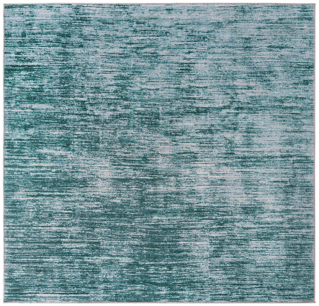 Teal 7' 7 x 7' 7 Asha Square Area Rug 100% Chenille Cotton Easy Clean Indoor Living Dining Bedroom Office Carpet for Sale at Rug Engine