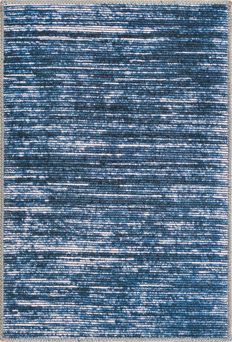 Blue 2' x 3' Asha Rectangle Area Rug 100% Chenille Cotton Easy Clean Indoor Living Dining Bedroom Office Carpet for Sale at Rug Engine