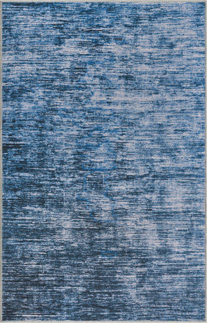 Blue 3' 6 x 5' 6 Asha Rectangle Area Rug 100% Chenille Cotton Easy Clean Indoor Living Dining Bedroom Office Carpet for Sale at Rug Engine