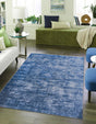 Blue 7' 6 x 10' 6 Asha Rectangle Area Rug 100% Chenille Cotton Easy Clean Indoor Living Dining Bedroom Office Carpet for Sale at Rug Engine