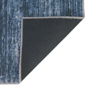 Blue 4' x 6' Asha Rectangle Area Rug 100% Chenille Cotton Easy Clean Indoor Living Dining Bedroom Office Carpet for Sale at Rug Engine