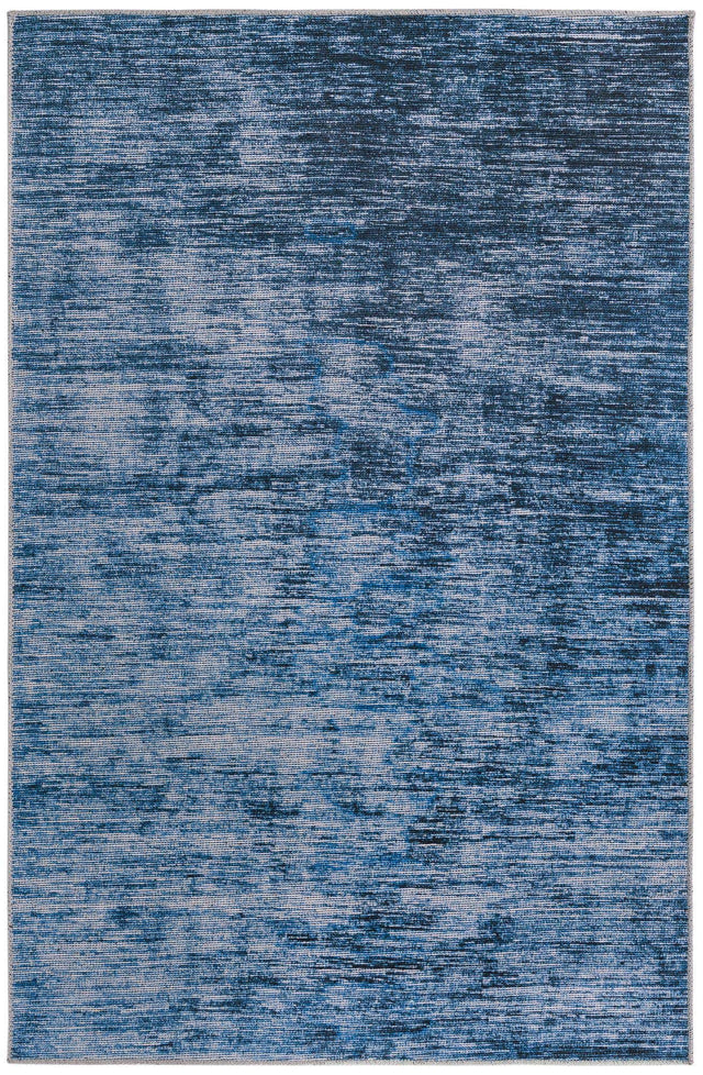 Blue 4' x 6' Asha Rectangle Area Rug 100% Chenille Cotton Easy Clean Indoor Living Dining Bedroom Office Carpet for Sale at Rug Engine